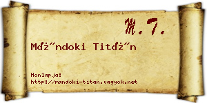 Mándoki Titán névjegykártya